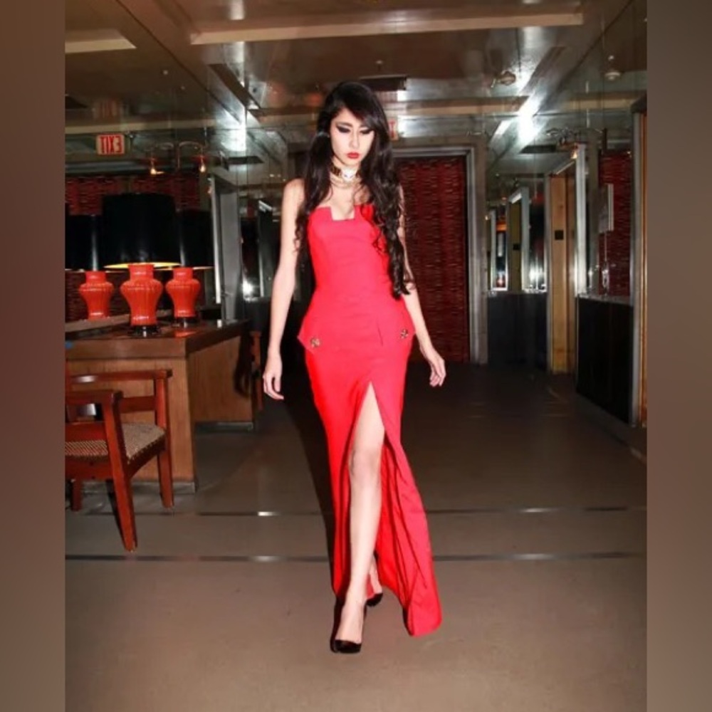 Dresses | Versace X Hm Long Red Corset Dress